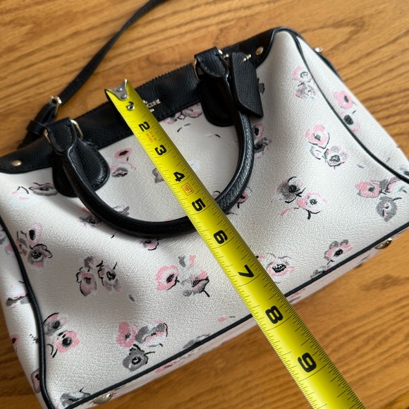 Coach Black and White Floral Satchel - Picture 10 of 14